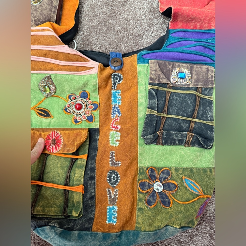 Colorful Patchwork Shoulder Bag - Picture 3 of 8